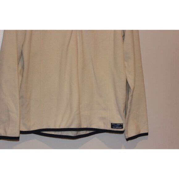 L.L.Bean Cream Half Zip Fleece Sweatshirt Women Size Medium - Picture 5 of 6